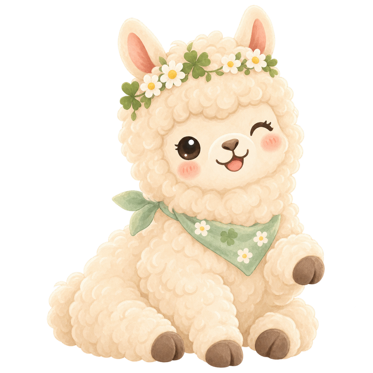 Clover with a flower crown